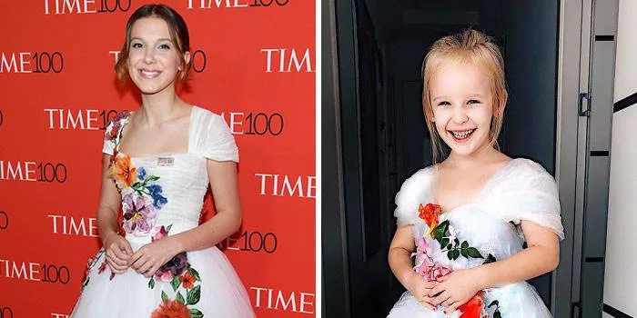 Mama pomaže ćerkici da izgleda kao dive sa crvenog tepiha