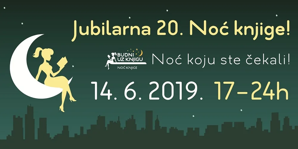 Jubilarna 20. Noć knjige - 14. juna od 17 sati do ponoći!