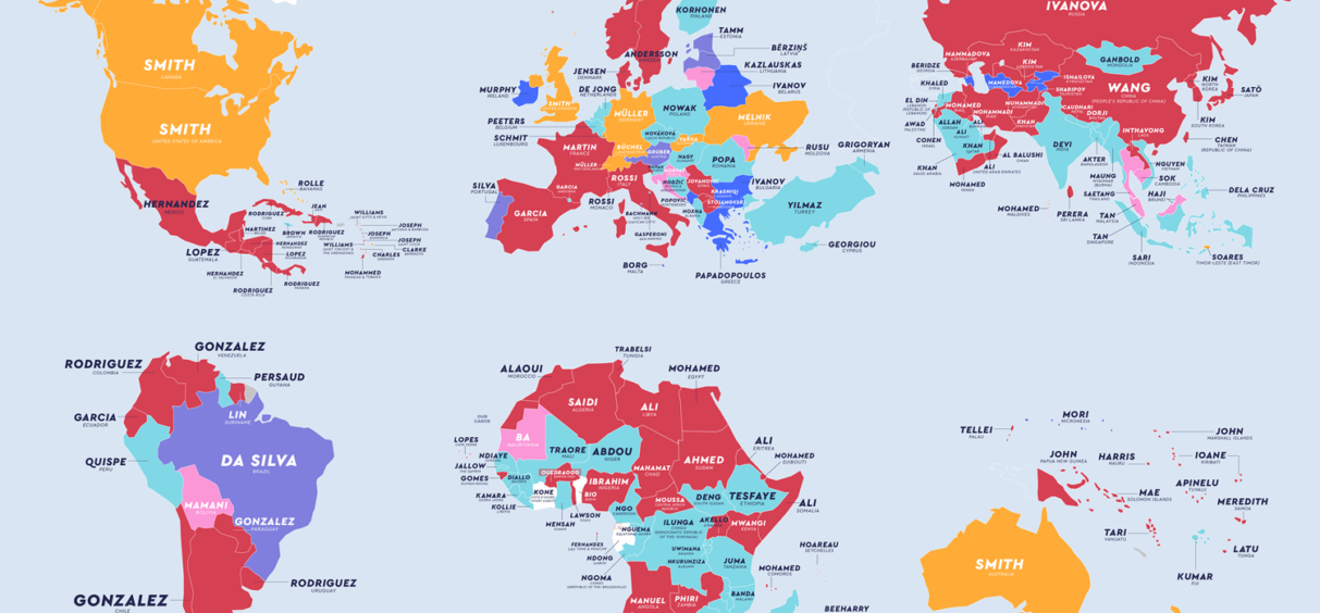 Saznajte koje je najpopularnije prezime u svakoj zemlji sveta