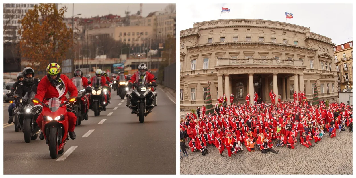 Deda Mrazovi na motorima i ove godine odneli poklone deci iz Sremčice