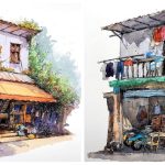 Ovaj umetnik slika stare gradove mastilom i vodenim bojama
