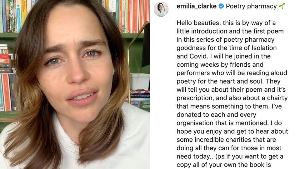 Emilija Klark čita poeziju na Instagramu