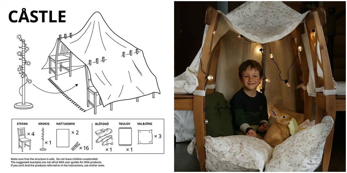 IKEA je podelila instrukcije za pravljenje dečijih tvrđava od njihovog nameštaja
