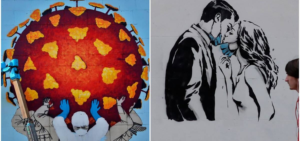 Novi primeri ulične umetnosti vezane za pandemiju korona virusa