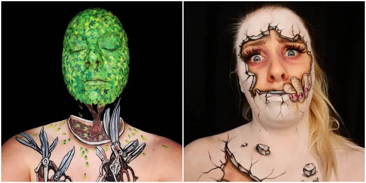 Ova dama oslikava svoje lice šminkom kao niko pre nje