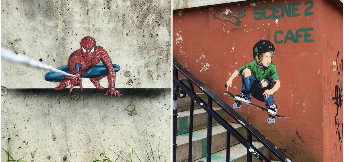 Ovaj ulični umetnik zna kako da na kreativan način uklopi svoja dela u okruženje