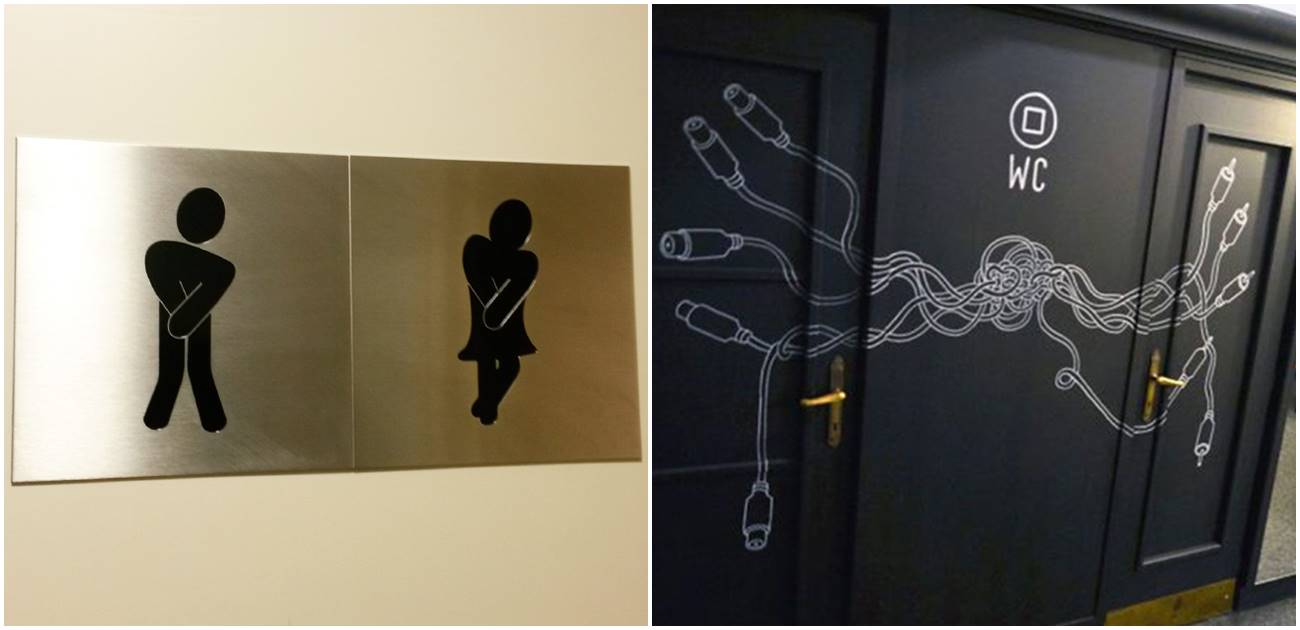 Umesto klasičnih silueta, na vratima ovih WC-a nalazi se nešto znatno smešnije