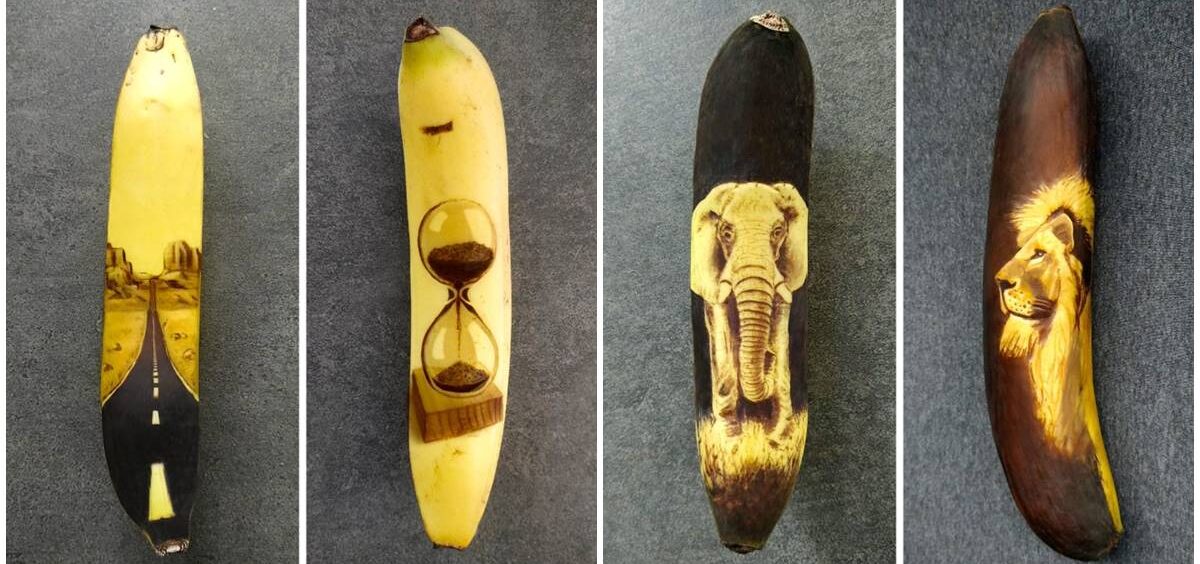Ova dama pravi neverovatne slike na bananama bez korišćenja boja