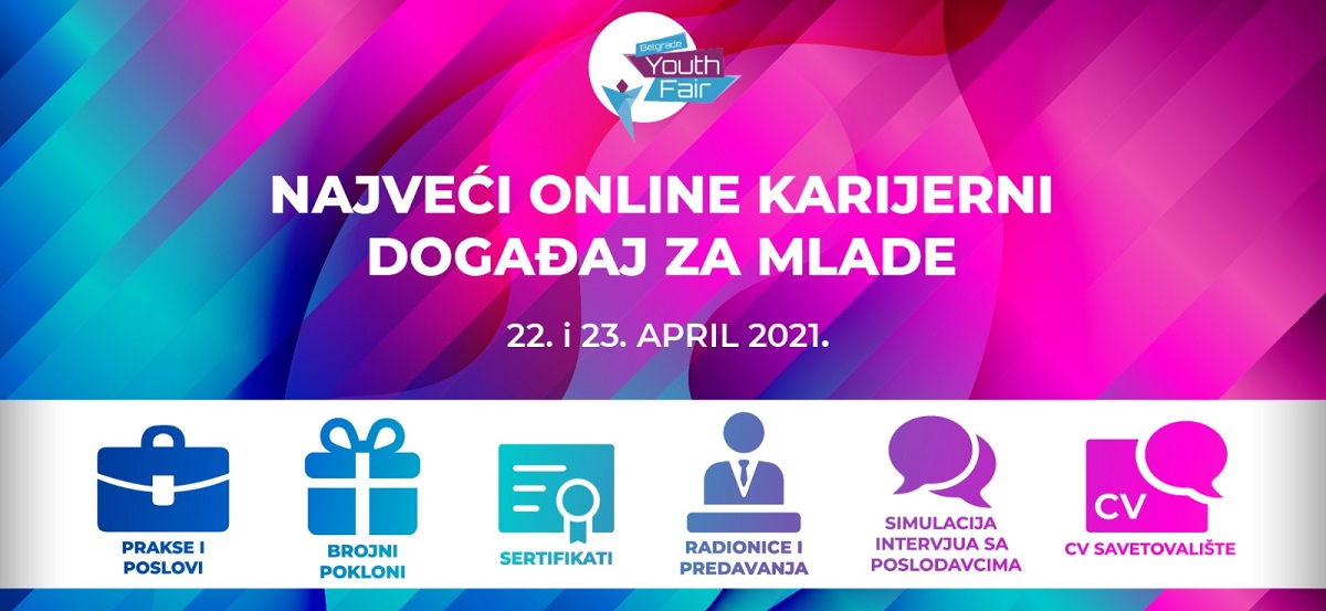 Belgrade Youth Fair 2021 – 22. i 23. aprila održaće se najveći online karijerni događaj za mlade u regionu
