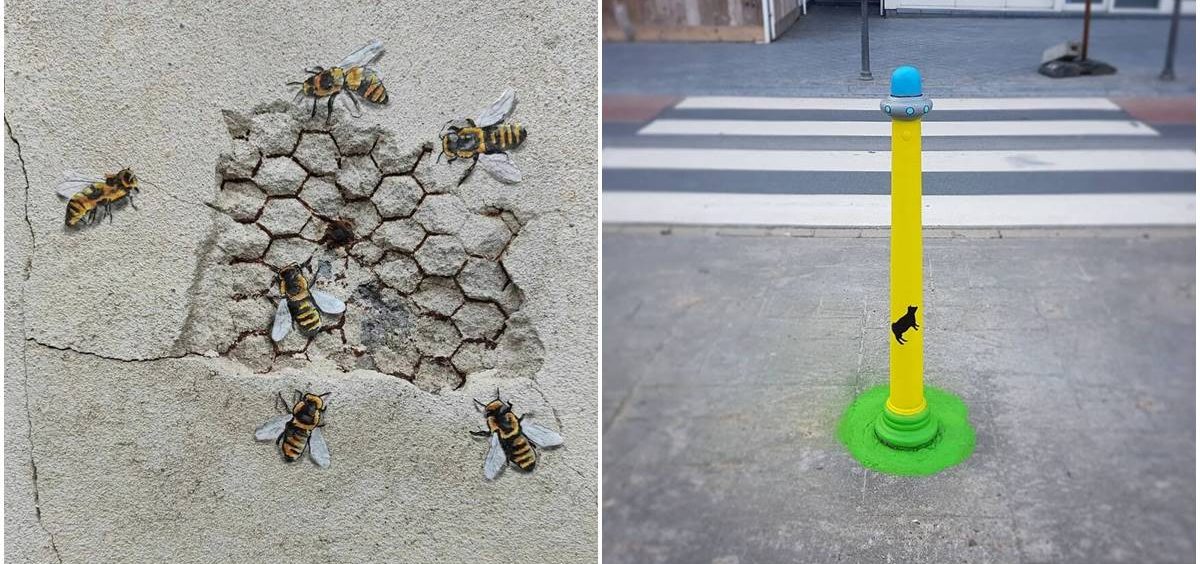Ova zabavna ulična umetnost se savršeno uklapa sa svojim okruženjem