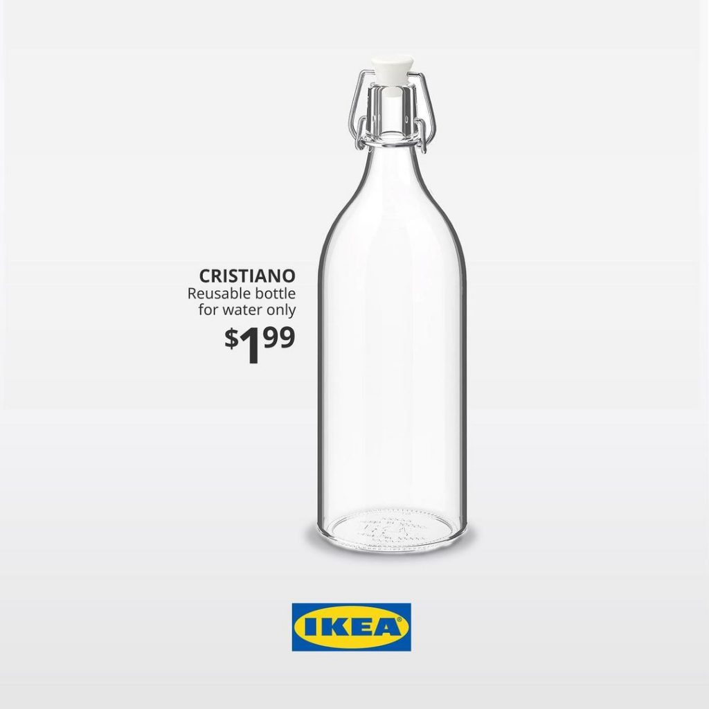 IKEA promoviše flašu za vodu „CRISTIANO“ nakon kontroverznog poteza poznatog portugalskog fudbalera