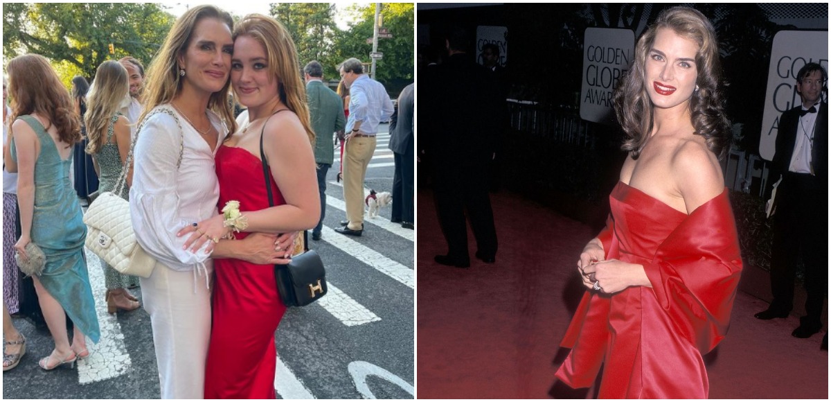 Ćerka Bruk Šilds u crvenoj haljini svoje majke na maturskoj večeri