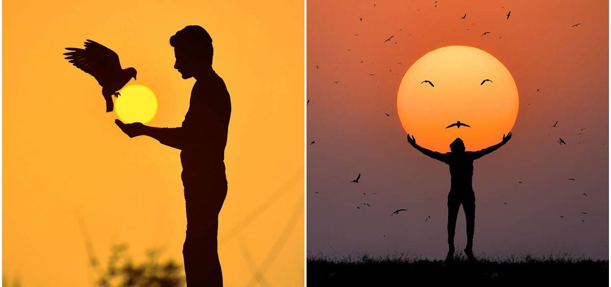 Fotograf na originalan način koristi zalazak sunca na svojim zabavnim slikama