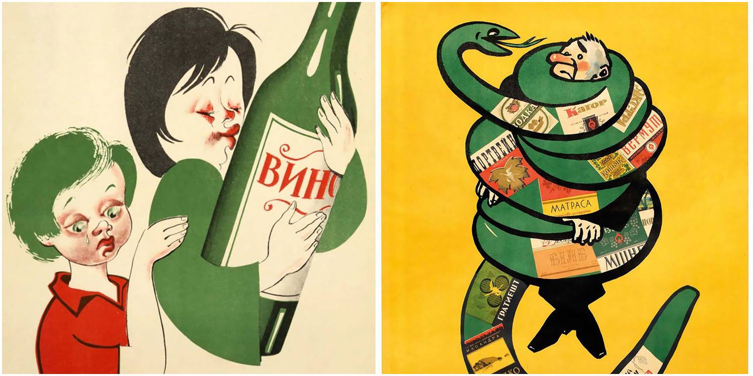 Borba protiv alkoholizma na posterima iz doba Sovjetskog saveza