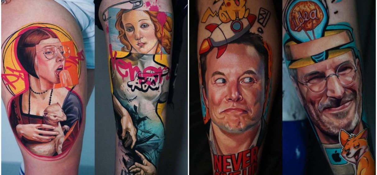 Kombinacija visoke i popularne kulture na fascinantnim šarenim tetovažama