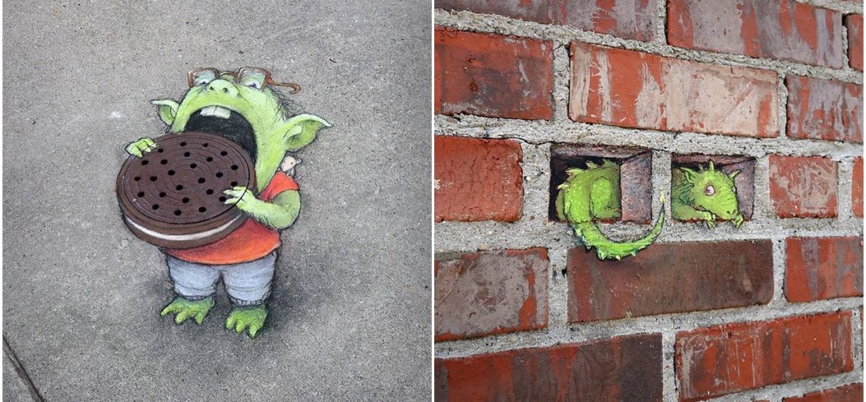 Crteži kredom ovog uličnog umetnika će vam izmamiti osmeh na lice