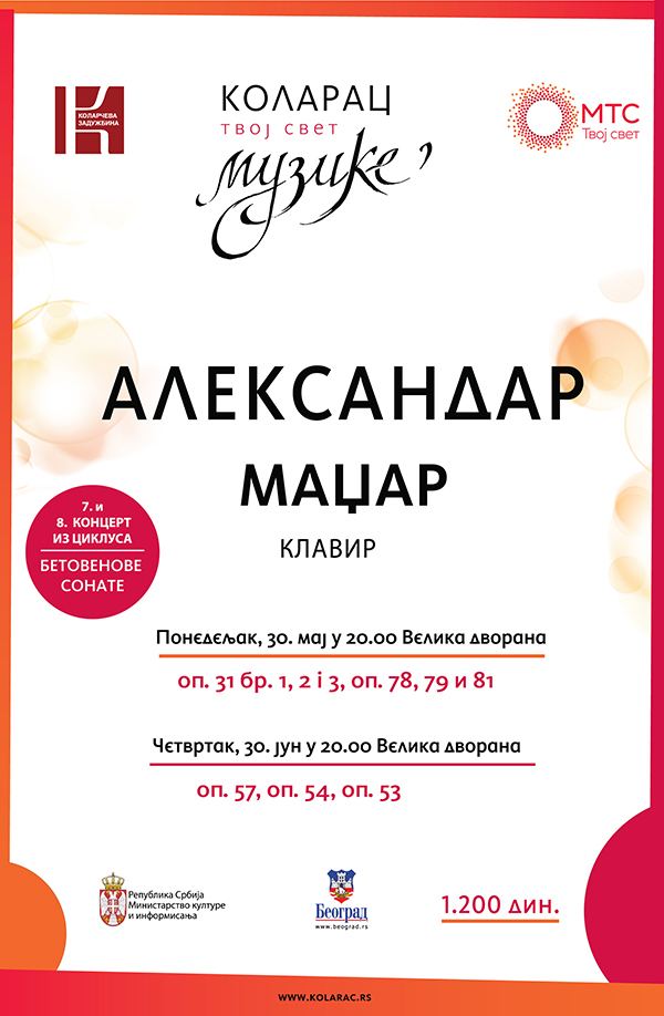 Sedmi koncert Aleksandra Madžara na Kolarcu