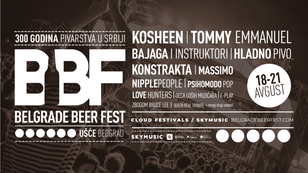 Na Belgrade Beer Fest dolaze Kosheen, Tommy Emanuel, Bajaga, Hladno pivo, Konstrakta, Massimo i mnogi drugi
