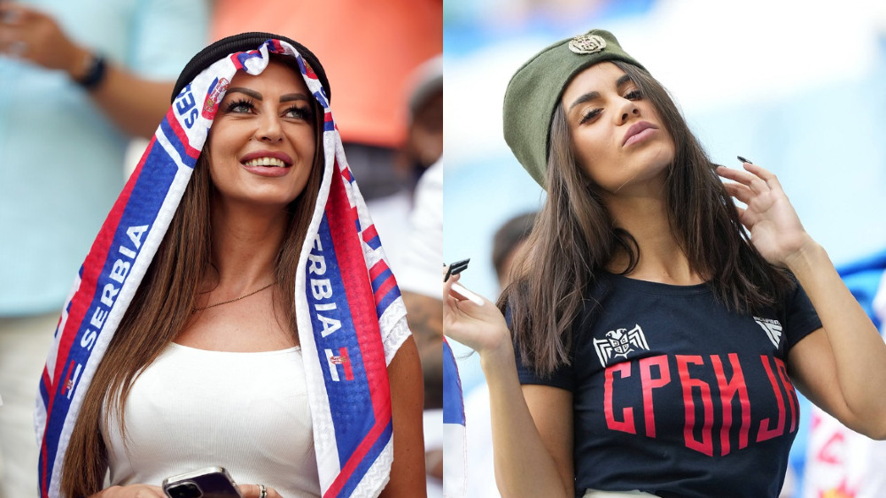 Gutra sa trobojkom i srpska šajkača: Navijačice iz Srbije u koje gleda ceo stadion u Kataru