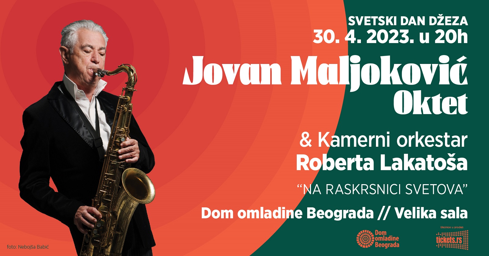 Jovan Maljoković Oktet & Kamerni orkestar Roberta Lakatoša 30. aprila u Domu omladine Beograda