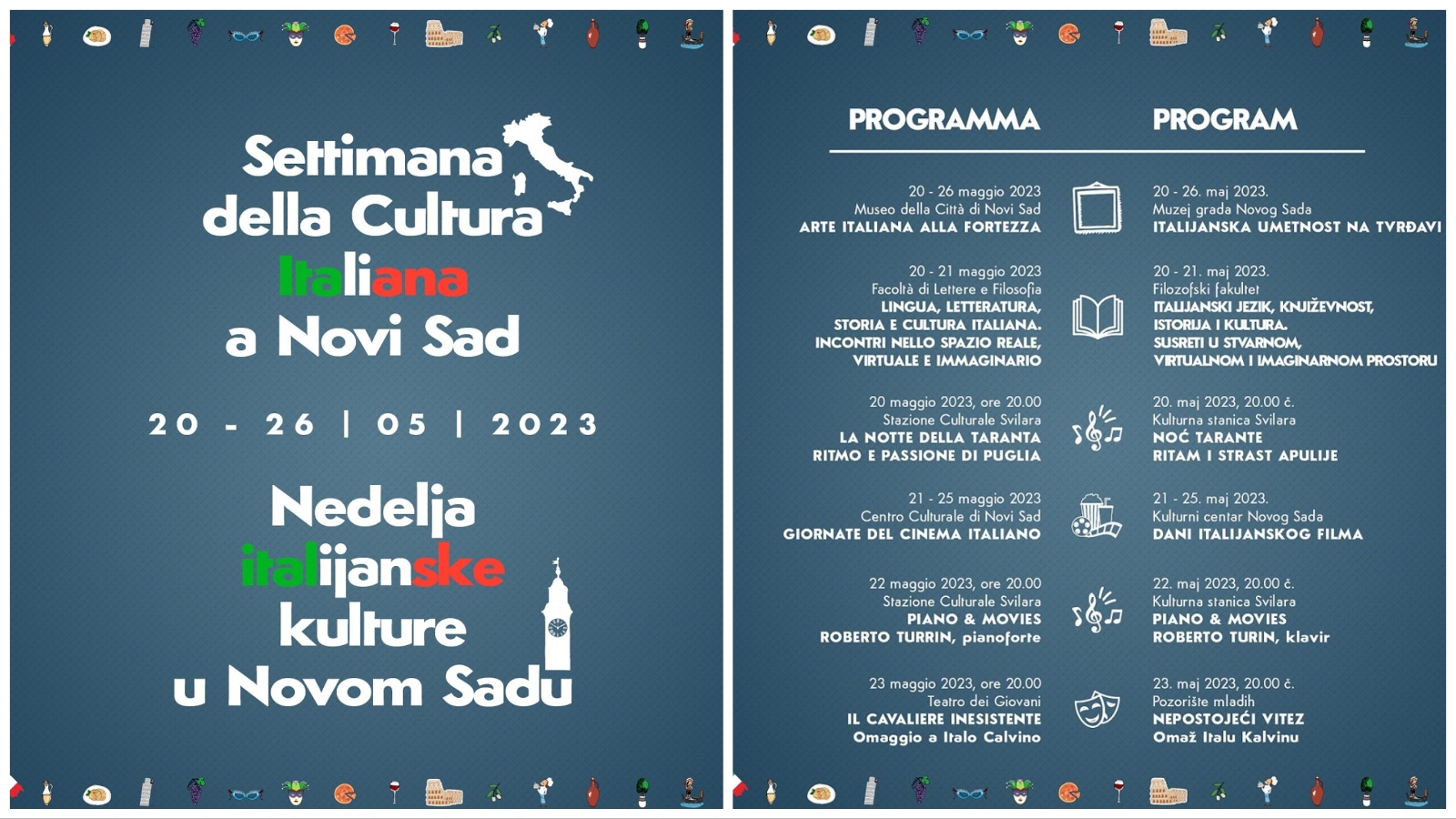 Nedelja italijanske kulture u Novom Sadu od 20. do 26. maja