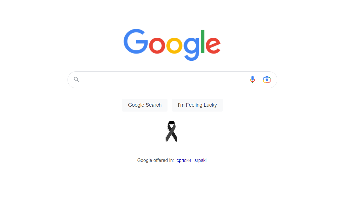 Google stavio crni flor na početnu stranu u znak solidarnosti
