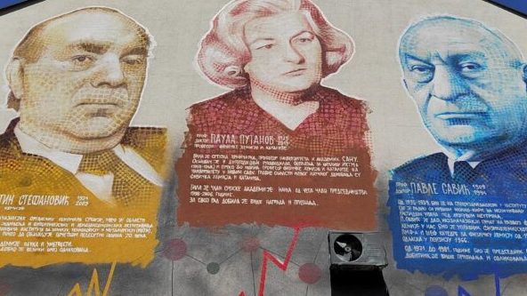 Rat muralima u Beogradu nema kraja: Oskrnavljen mural srpskim naučnicima na zgradi Instituta za hemiju
