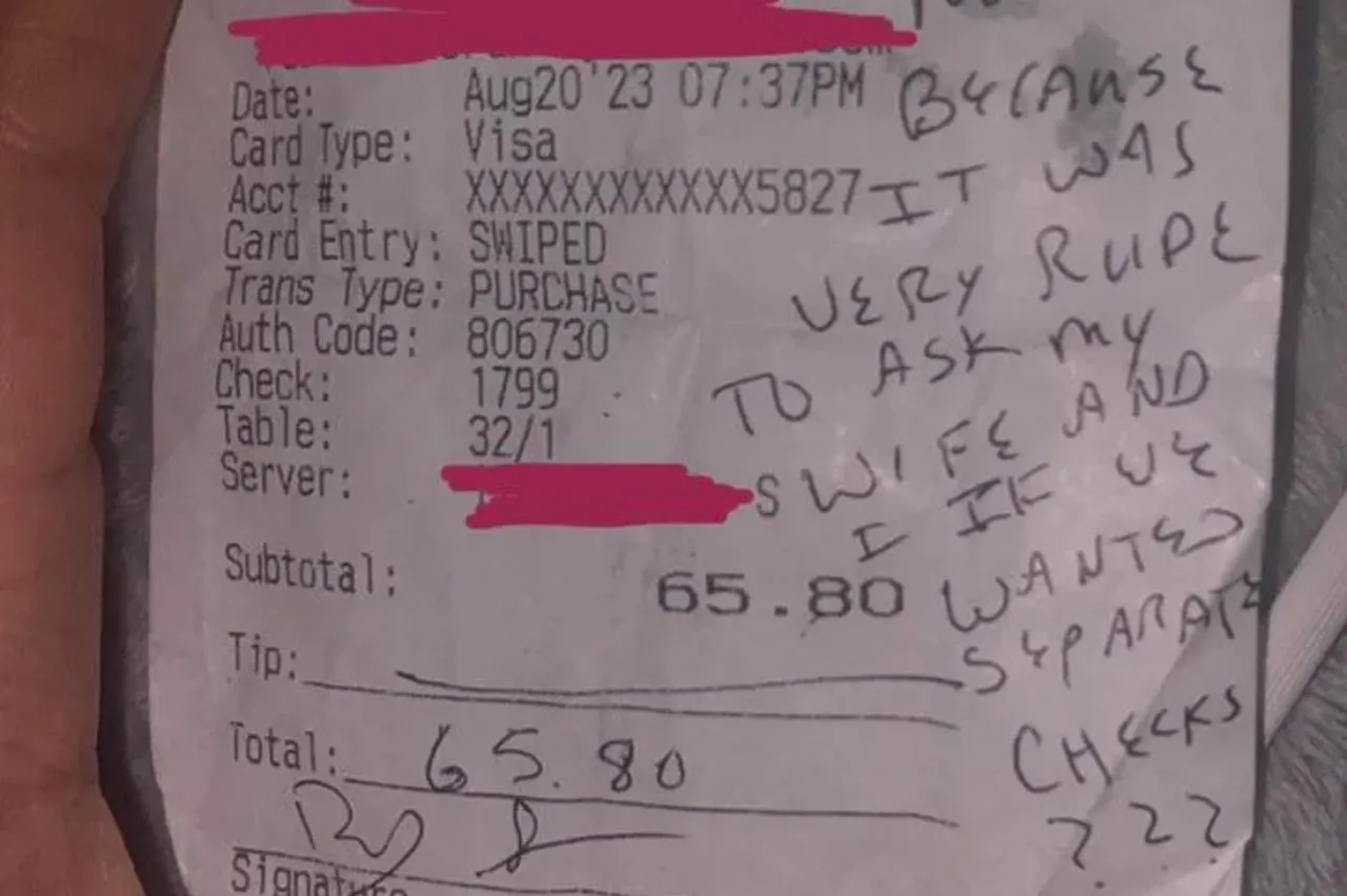 Konobarica u čudu zbog poruke koju joj je gost ostavio na računu: "Imao je hrabrosti da napiše ovo"