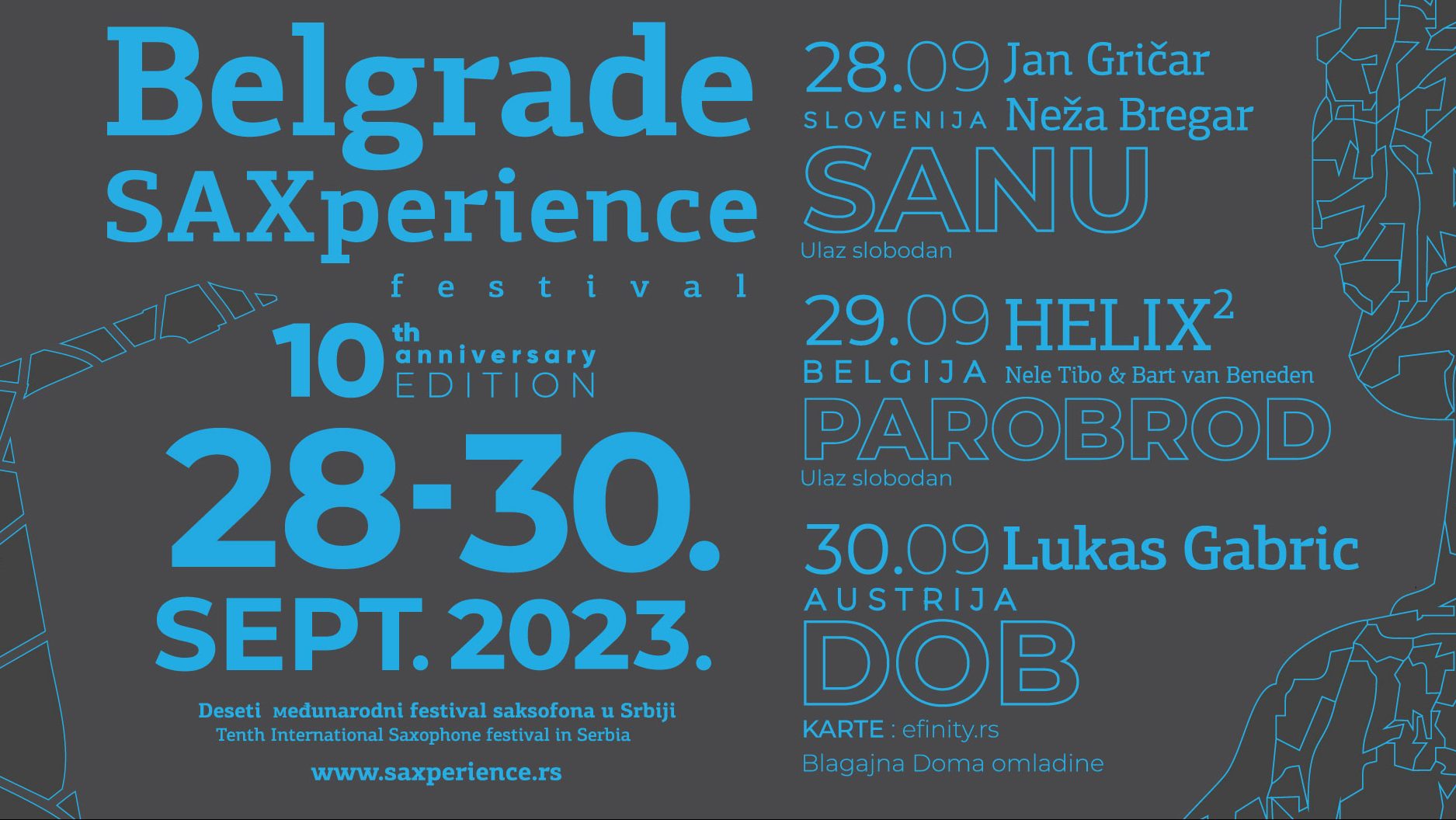 Koncerti vrhunskih saksofonista na jubilarnom 10. Belgrade SAXperience festivalu