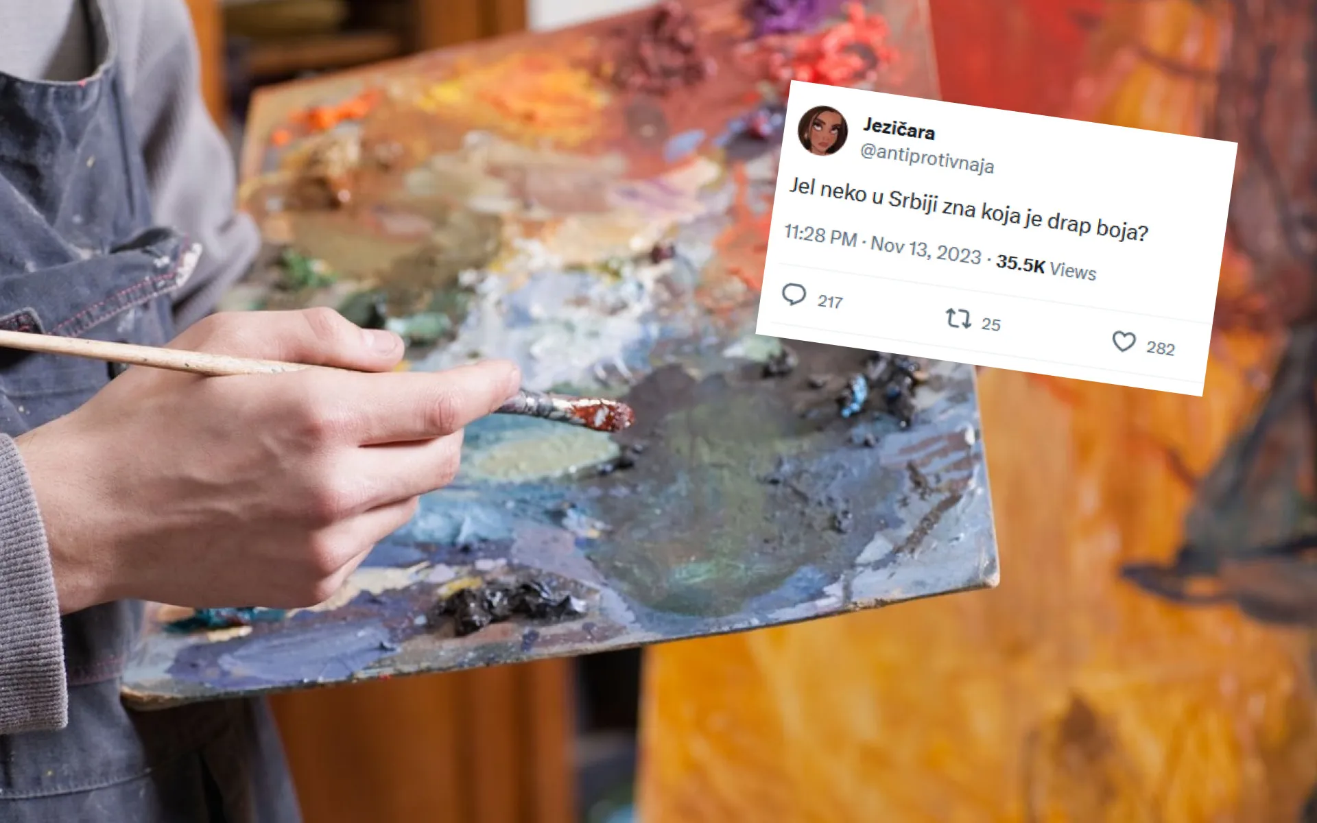 Da li neko u Srbiji zna koja je boja drap: "Ja ubeđena da je to neki materijal, ostali isto misle"