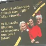 Osvanuo neobičan bilbord u centru Pančeva: Frizerka Ljilja nakon 46 godina otišla u penziju u velikom stilu