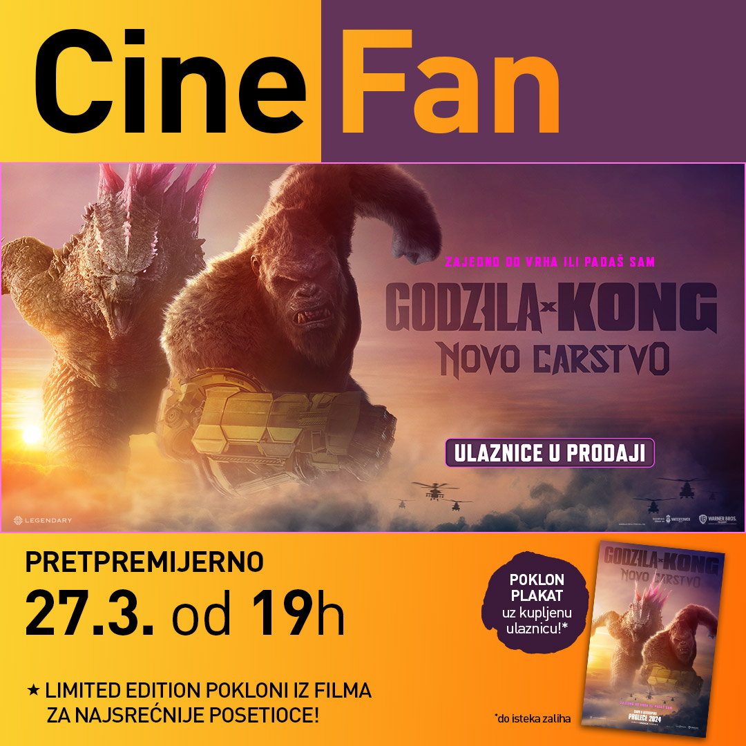 „Godzila x Kong: Novo carstvo“  pretpremijerno 27. marta