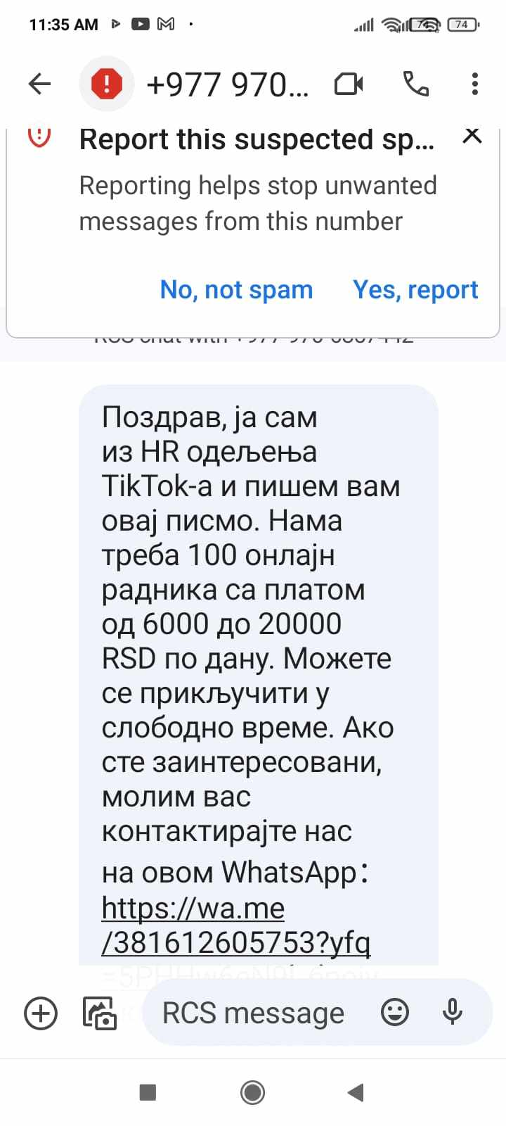 Stigao mi je sms sa ponudom za posao od 20.000 dinara dnevno, a da sam odgovorio pretvorio bih život u pakao: Telefonska prevara se širi Srbijom