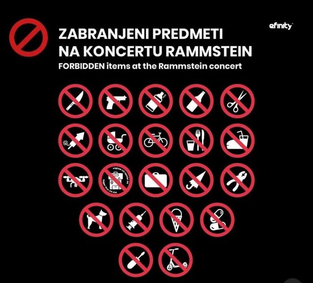 Rammstein: Šta ne smete da unesete na koncert