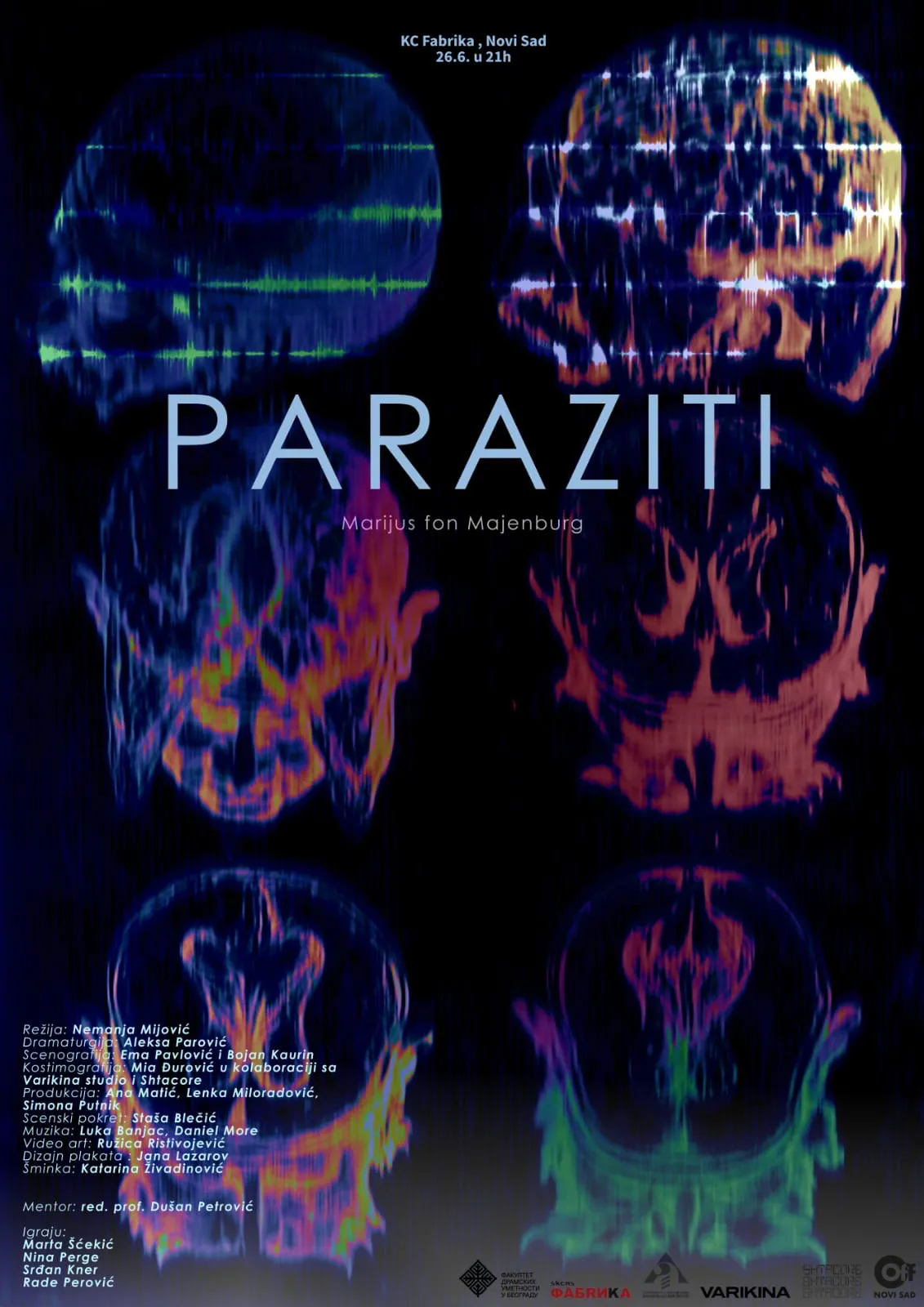 Predstava „Paraziti” studenata Fakulteta dramskih umetnosti izvodi se premijerno 26. juna u 21h u KC Fabrici u Novom Sadu 1 Predstava „Paraziti” studenata Fakulteta dramskih umetnosti izvodi se premijerno 26. juna u 21h u KC Fabrici u Novom Sadu