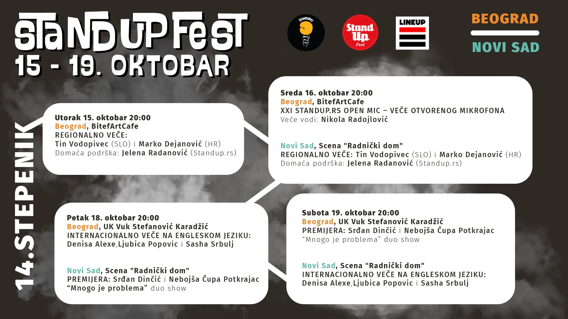 StandUpFest // Beograd, Novi Sad // 15-19.10