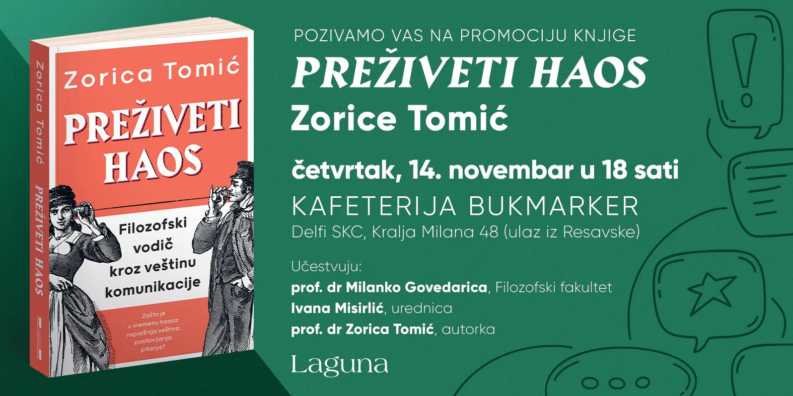 Promocija knjige "Preživeti haos" // Delfi SKC // 14.11.