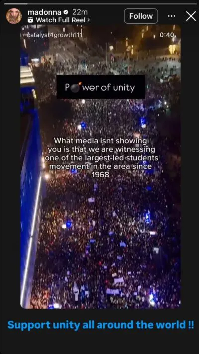 "Super što je Madona podržala ali zašto Džeger ćuti, je l’ ukusan sendvič botino": Svetska zvezda je uz studente, ali već hit su reakcije na njenu objavu