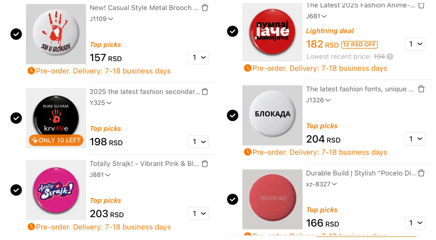 I Temu "pumpa": Na popularnoj aplikaciji prodaju se bedževi "ruke su vam krvave"