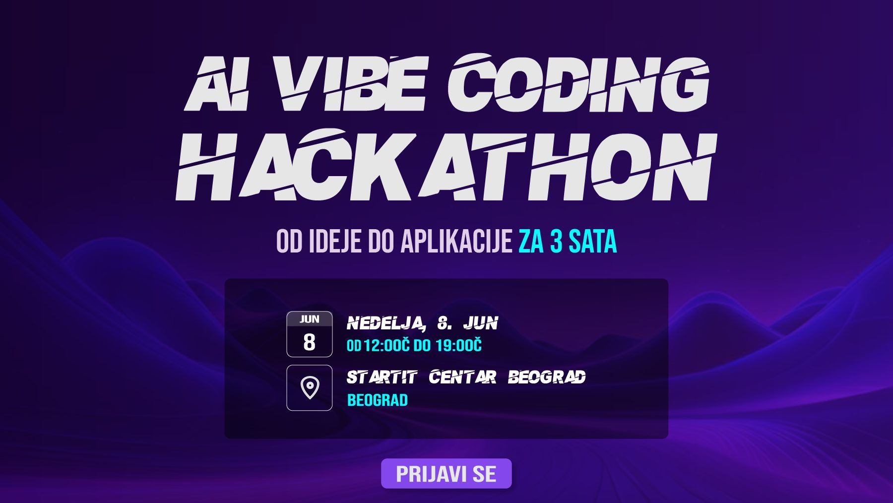 Tech takmičenje za koje vam ne treba predznanje o programiranju: Prvi javni AI Vibe Coding Hackathon ai vibe coding hackathon