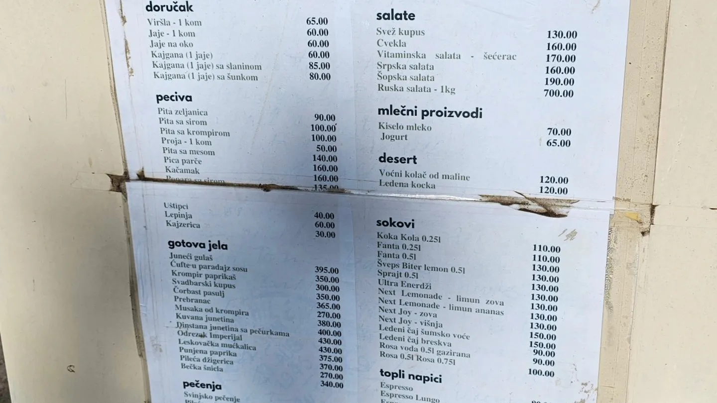 Bečka šnicla 340, jaje na oko 60 dinara: Cene iz restorana na Tari izgledaju kao štamparska greška, Zlatibor crveni dok ovo gleda