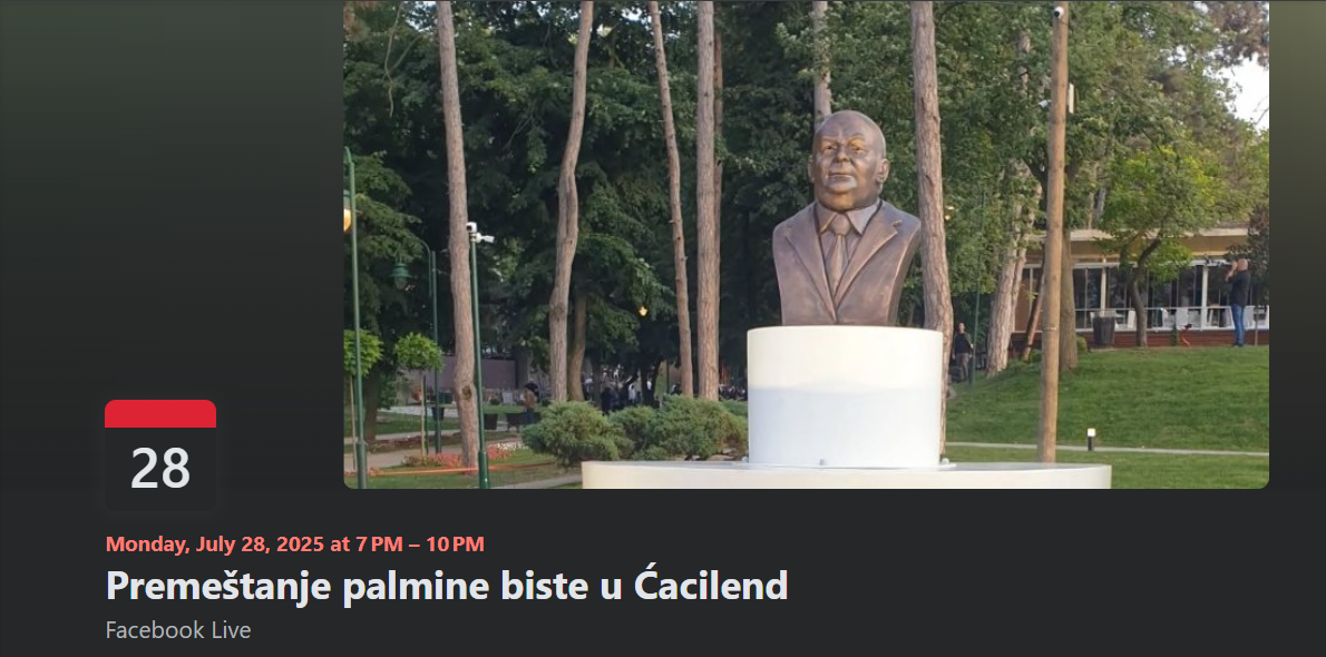 Ljudi žele da se Palma i njegov spomenik "torta u fontani" postavi u ovom "znamenitom" mestu u Beogradu