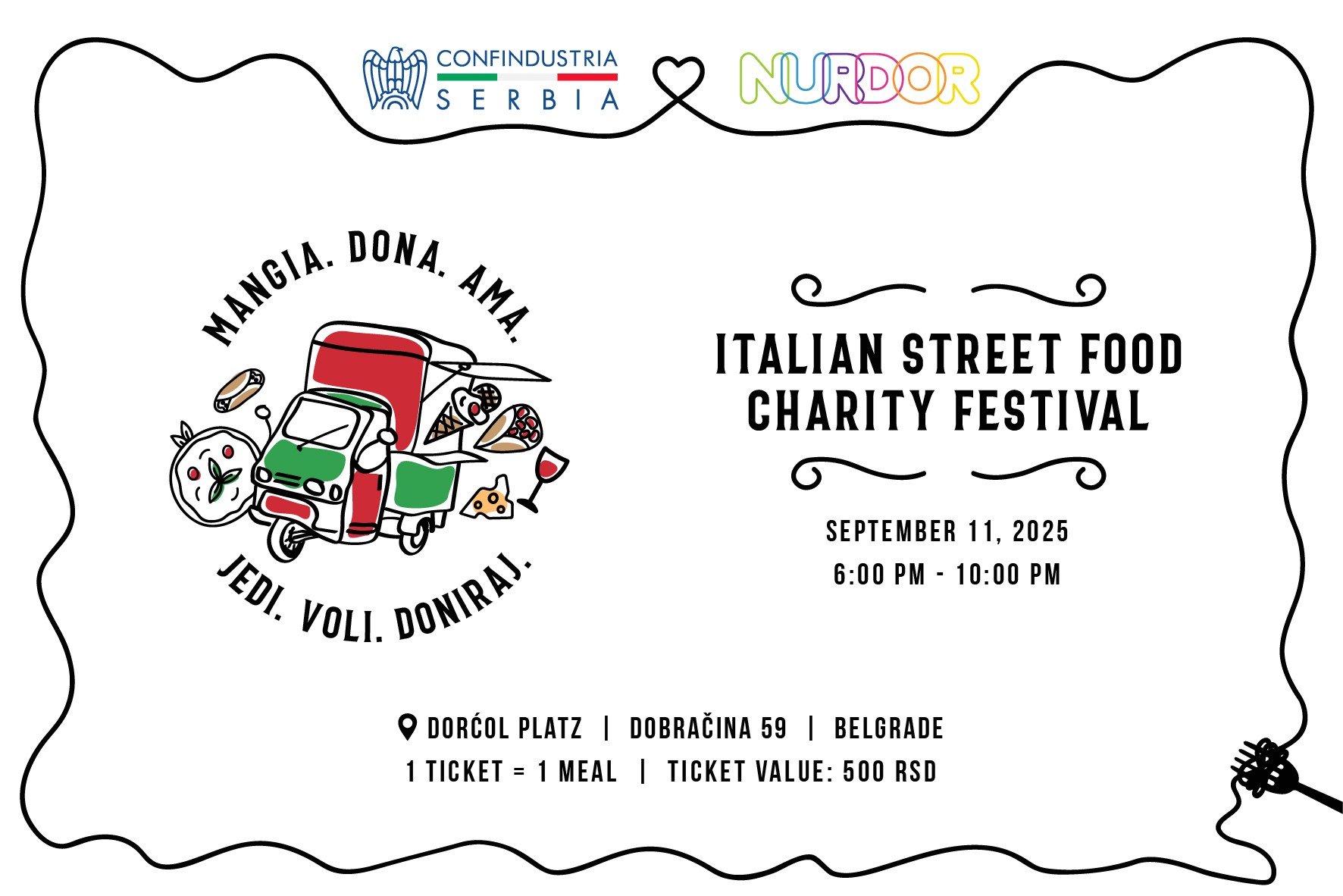 Italian Street Food Charity Festival na Dorćol Platz-u: Ukusi Italije u znaku solidarnosti