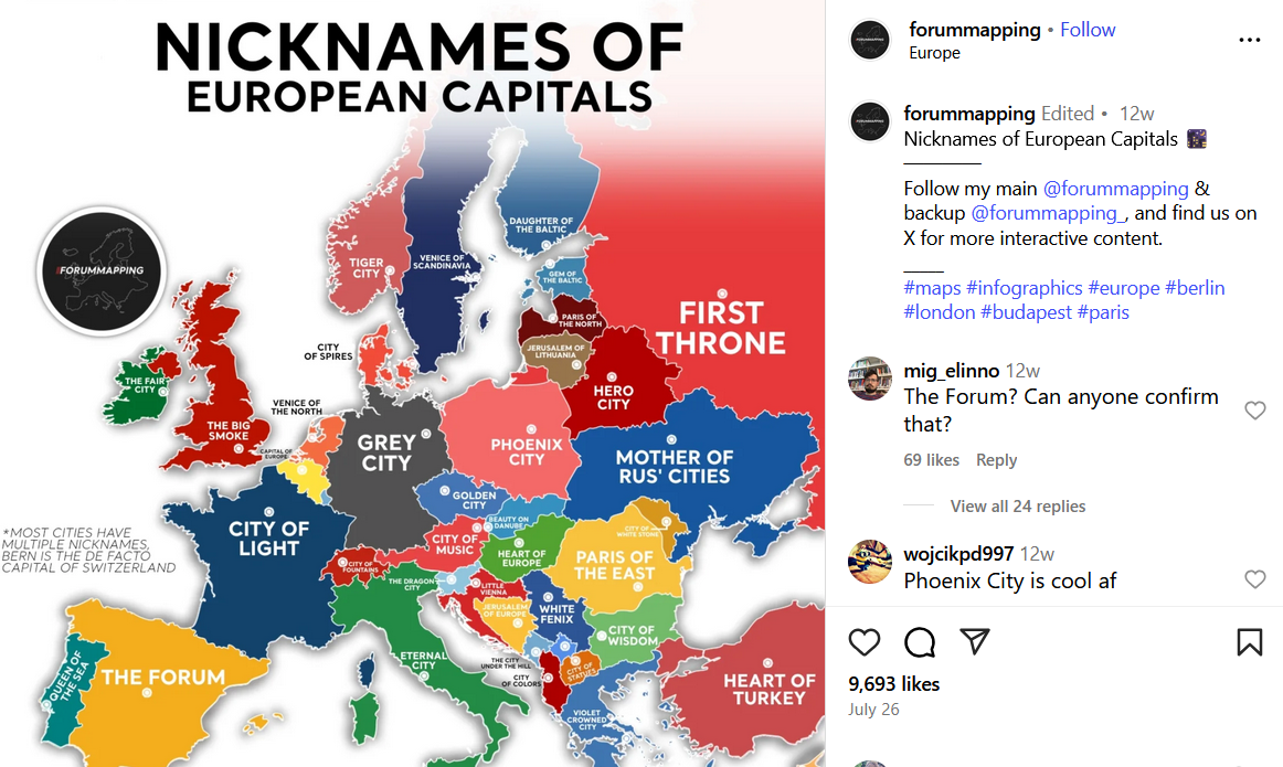 Objavljena mapa s nadimcima evropskih gradova: Nekima se nije dopala, evo kako su nazvali Zagreb 1 Objavljena mapa s nadimcima evropskih gradova: Nekima se nije dopala, evo kako su nazvali Zagreb