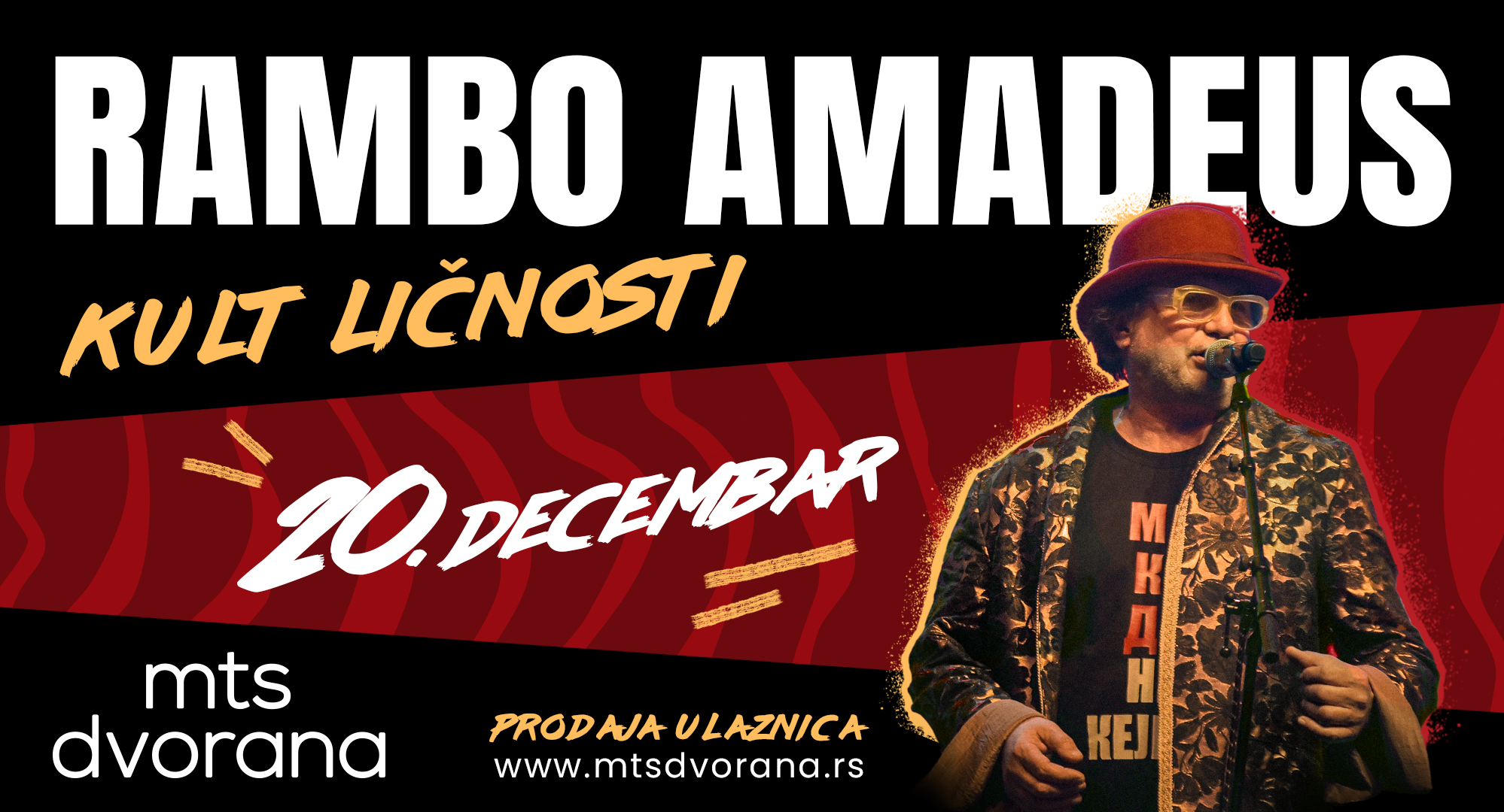 Rambo Amadeus održaće tradicionalni koncert „Kult ličnosti" 20. decembra u mts Dvorani