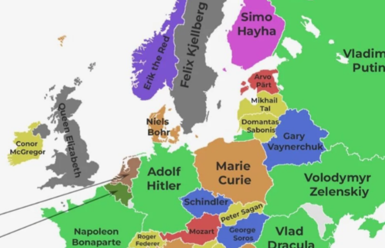 Svi dele mapu koja prikazuje najpoznatiju osobu iz svake evropske države: Pogađate ko je najslavniji Srbin?