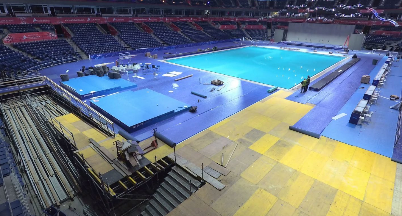 Svi se pitaju kako je montiran bazen u Beogradskoj areni: Video od samo 42 sekunde rešava dilemu