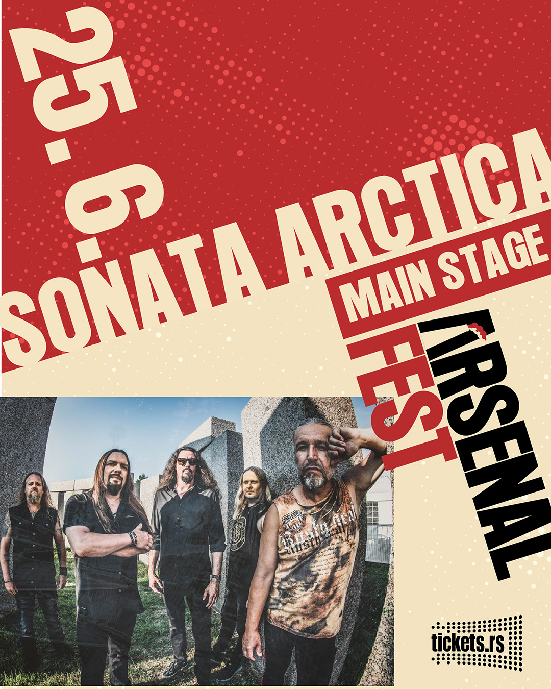 Arsenal Fest najavljuje nova imena za tri festivalske bine: Sonata Arctica, S.A.R.S, Napalm Death, Destruction, Timo Maas, Tom Novy, Konstrakta, Jakov Jozinović i mnogi drugi