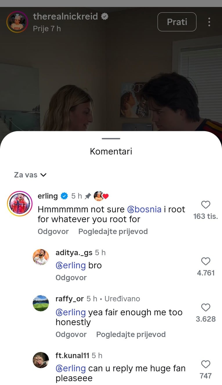 Erling Holand citirao Dubiozu kolektiv i osvojio Balkan: Prepucavanje sa stranicom "Bosnia" je hit interneta